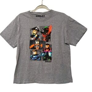 Roblox Graphic T-Shirt Youth XL Heather Gray Short Sleeve Gamer Comic Print Tee